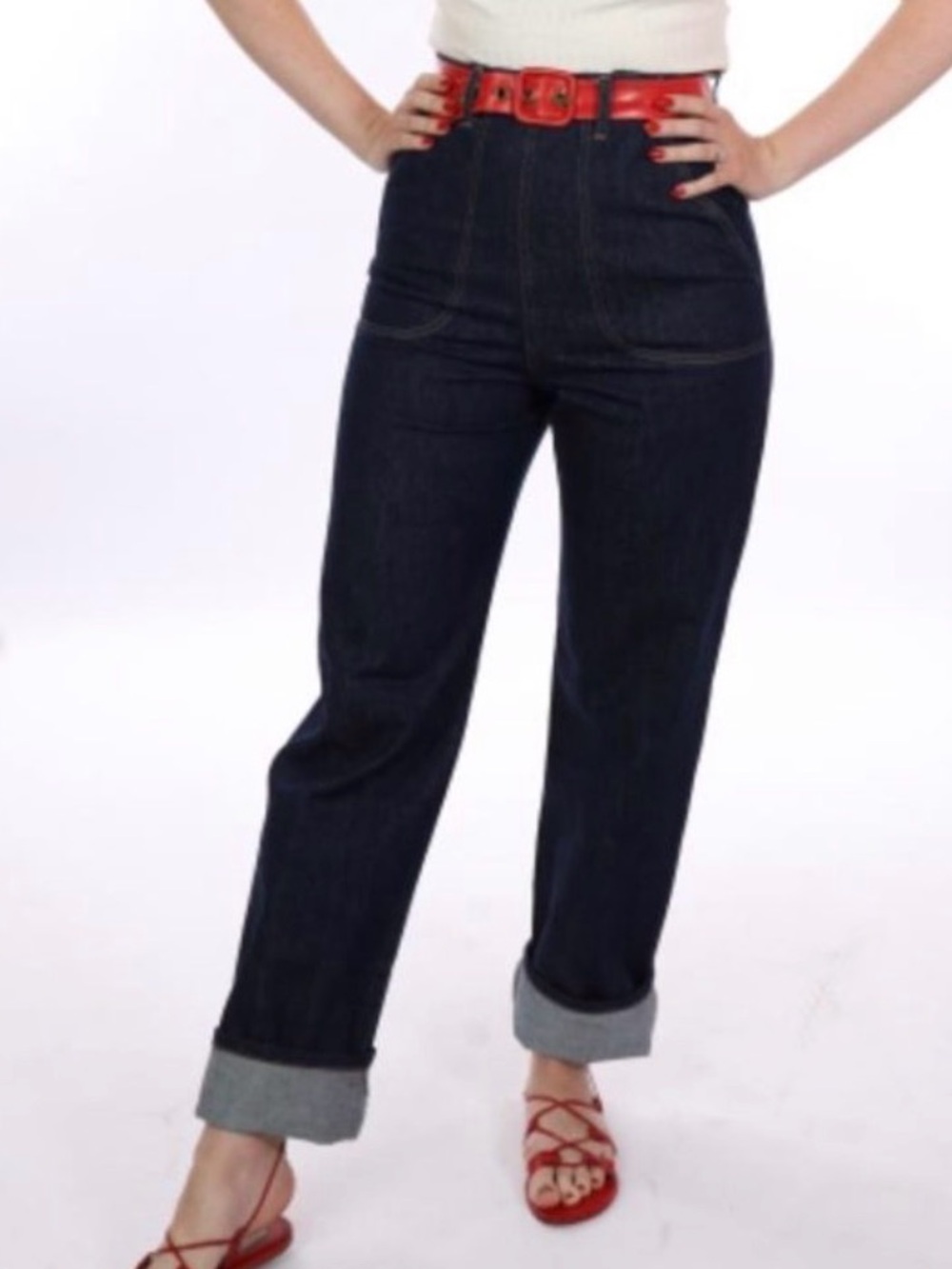 Retro western women 1950  Blue Freddies of pinewood Denim Jeans made in England